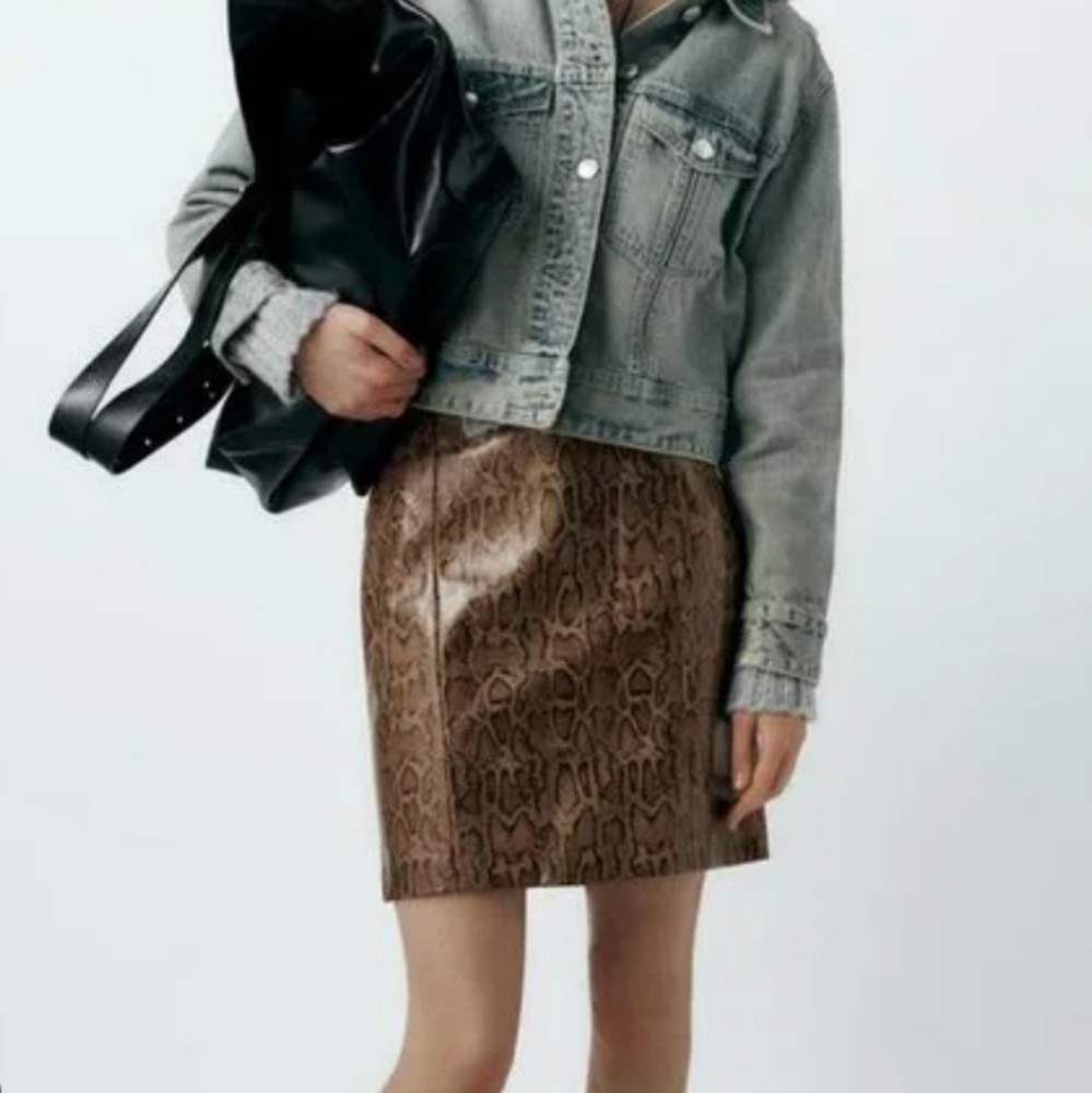 🆕️ Zara Faux Snakeskin Skirt